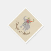 Serviette En Papier Merci et béni éléphant Thanksgiving (Coin)