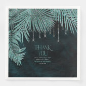 Serviette En Papier Merci feuille feuille de joaillerie ID Turquoise83 (Devant)