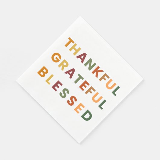 Serviette En Papier Merci gracieux béni - Automne Colours Papier (Coin)
