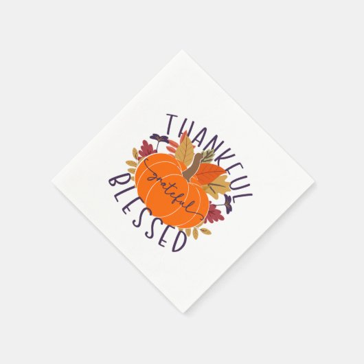 Serviette En Papier Merci gracieux béni Citrouille de Thanksgiving (Coin)