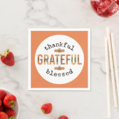 Serviette En Papier Merci Grateful Blessé mignon automne Thanksgiving (En situation)