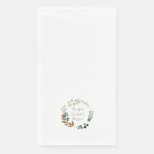 Serviette En Papier Merci Grateful Leaf Art Rustique Moderne (Devant)