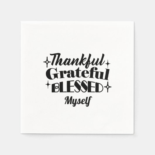 Serviette En Papier Merci, Gratuit, Béni Étincelant Thanksgiving (Devant)