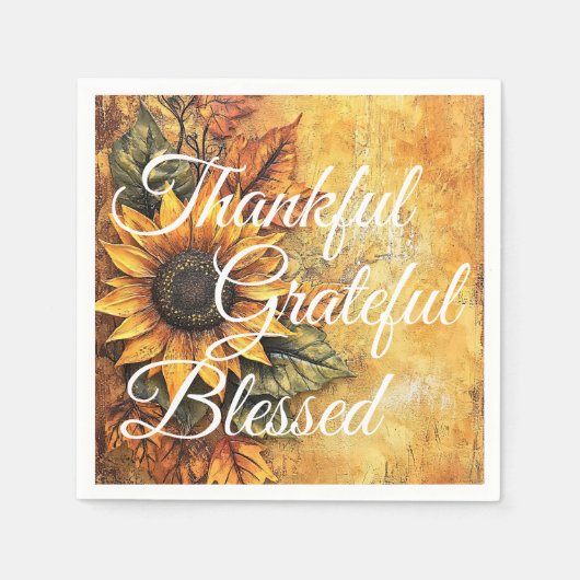 Serviette En Papier Merci Gratuit Béni Thanksgiving Automne automne (Devant)