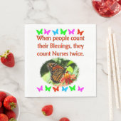 SERVIETTE EN PAPIER MERCI INFIRMIERS ! (En situation)