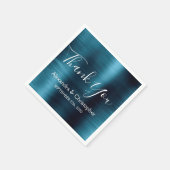 Serviette En Papier Merci Mariage bleu de la marine (Coin)