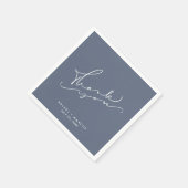 Serviette En Papier Merci Mariage bleu hiver (Coin)