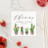 Serviette En Papier Merci Mariage Boho Poted Cactus (En situation)