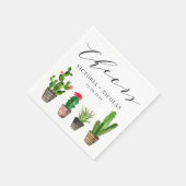 Serviette En Papier Merci Mariage Boho Poted Cactus (Coin)