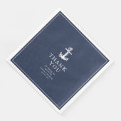 Serviette En Papier Merci Mariage d'Ancre Blue Wave V3 ID836 (Coin)