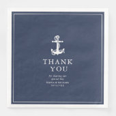 Serviette En Papier Merci Mariage d'Ancre Blue Wave V3 ID836 (Devant)