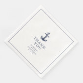 Serviette En Papier Merci Mariage d'Ancre Vague Bleue V2 ID836 (Coin)