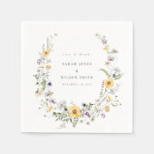 Serviette En Papier Merci Mariage de couronne de Fleur sauvage Lilac j (Devant)