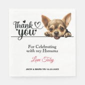 Serviette En Papier Merci Mariage du Chihuahua (Devant)