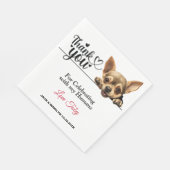 Serviette En Papier Merci Mariage du Chihuahua (Coin)