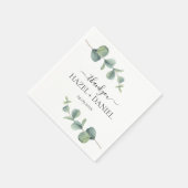 Serviette En Papier Merci Mariage Eucalyptus (Coin)