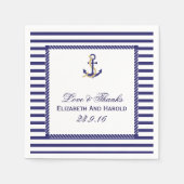 Serviette En Papier Merci Mariage nautique (Devant)