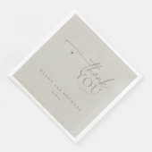 Serviette En Papier Merci Mariage Neutre Chic Pastel Grey ID1020 (Coin)
