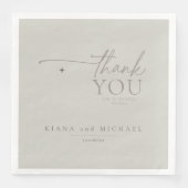 Serviette En Papier Merci Mariage Neutre Chic Pastel Grey ID1020 (Devant)