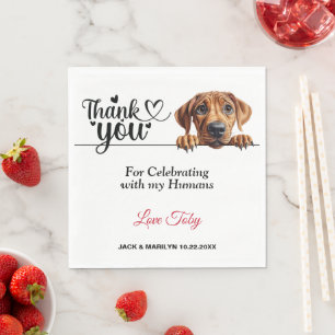 Serviette En Papier Merci Mariage Rhodesian Ridgeback