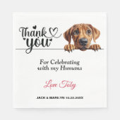 Serviette En Papier Merci Mariage Rhodesian Ridgeback (Devant)