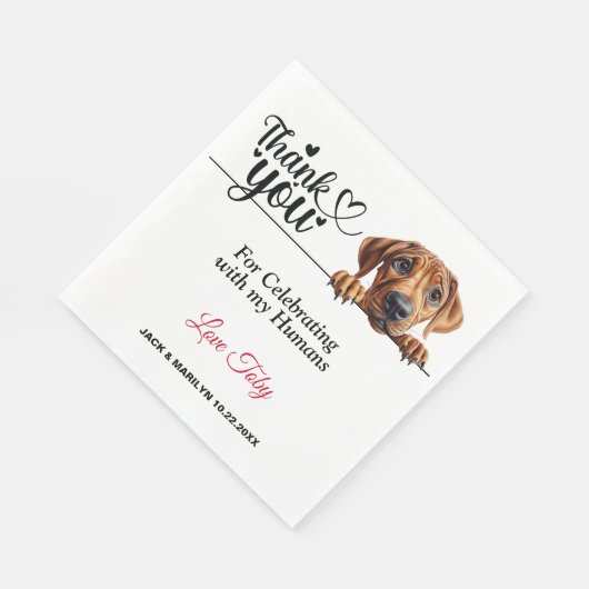 Serviette En Papier Merci Mariage Rhodesian Ridgeback (Coin)