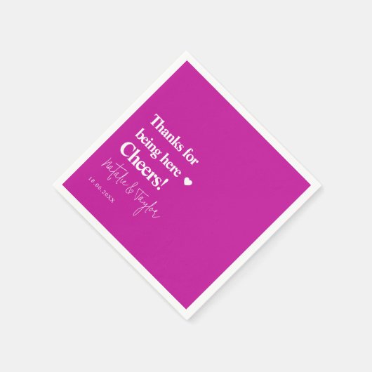 Serviette En Papier Merci ! Mariage simple (Coin)