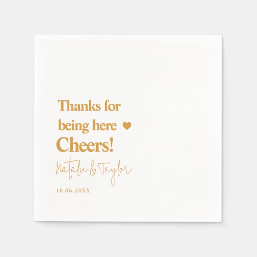 Serviette En Papier Merci ! Mariage simple (Devant)