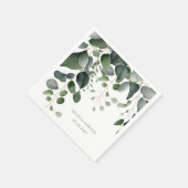 Serviette En Papier Merci Mariage verdoyant et eucalyptus (Coin)