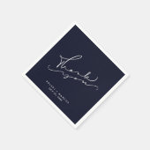 Serviette En Papier Merci Marine Mariage bleu (Coin)