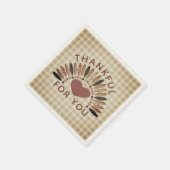Serviette En Papier Merci MERCI POUR VOUS En vichy rustique (Coin)