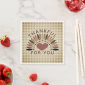 Serviette En Papier Merci MERCI POUR VOUS En vichy rustique (En situation)