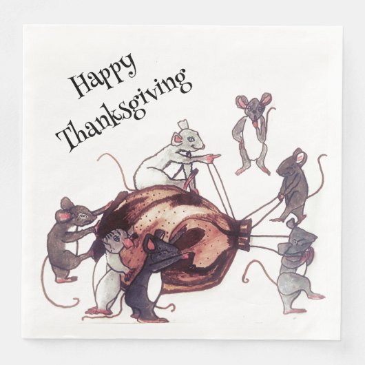 SERVIETTE EN PAPIER MERCI MICE STEAL TURKEY (Devant)