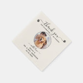 Serviette En Papier Merci personnalisé moderne Photo Pet Mariage (Coin)