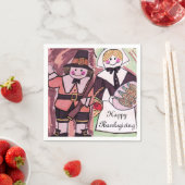 Serviette En Papier MERCI PILGRAMMES serviettes (En situation)