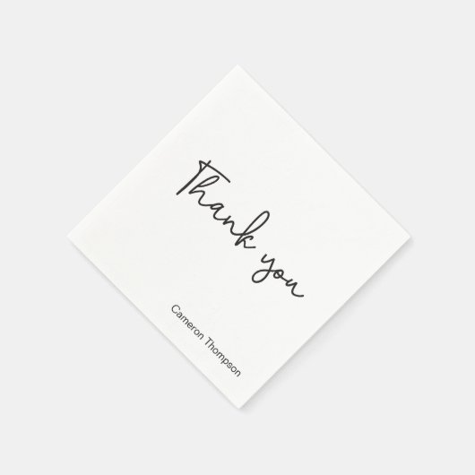 Serviette En Papier Merci| Police de script | Diplôme (Coin)
