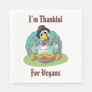 Serviette En Papier Merci pour les Vegans Thanksgiving Holiday Turquie