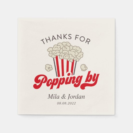 Serviette En Papier Merci Pour Popping Par Popcorn Napking (Devant)