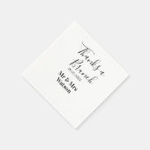 Serviette En Papier Merci pour un nom de brunch post-mariage date simp (Coin)