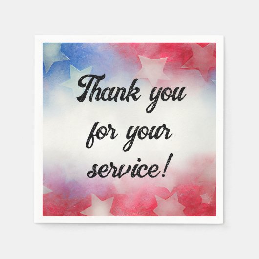 Serviette En Papier Merci pour votre service (Devant)