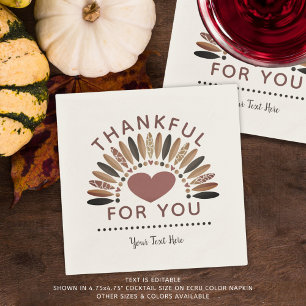 Serviette En Papier MERCI POUR VOUS - Thanksgiving personnalisé