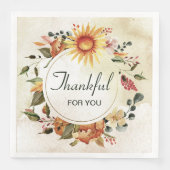 Serviette En Papier Merci Pour Vous Thanksgiving Sunflower (Devant)
