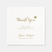 Serviette En Papier Merci réception de mariage (Devant)