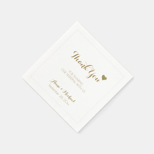 Serviette En Papier Merci réception de mariage (Coin)