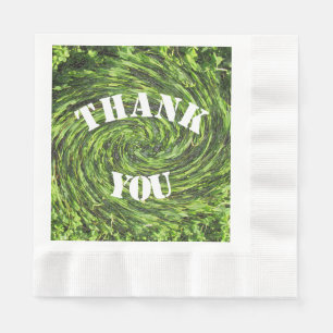 Serviette En Papier Merci Repas Vert tourbillon Appréciation Abstraite