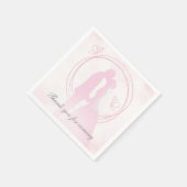 Serviette En Papier Merci Romantique rose Mariage Couple serviettes (Coin)