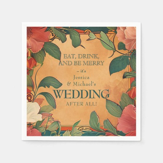 Serviette En Papier 🌹 Merci Rose Romance : Art Nouveau Splendor (Devant)