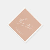 Serviette En Papier Merci Script Pêcher élégante serviettes de mariage (Coin)