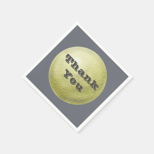 Serviette En Papier Merci Simple Gold Circle Gratitude Repas (Coin)