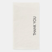 Serviette En Papier Merci Texte personnalisable Modèle simple écru (Devant)